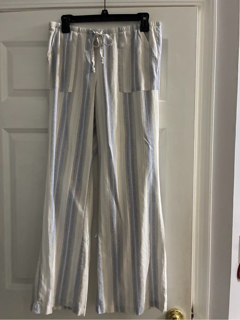 Sincerely Jules Pastel Striped Drawstring Pants - Blue/Beige